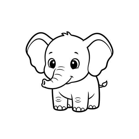 Baby Elephant line art representing the baby animal coloring collection