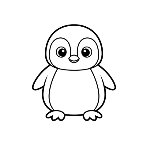 Baby Penguin free baby animals coloring page line art