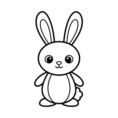 Bunny free baby animals coloring page line art