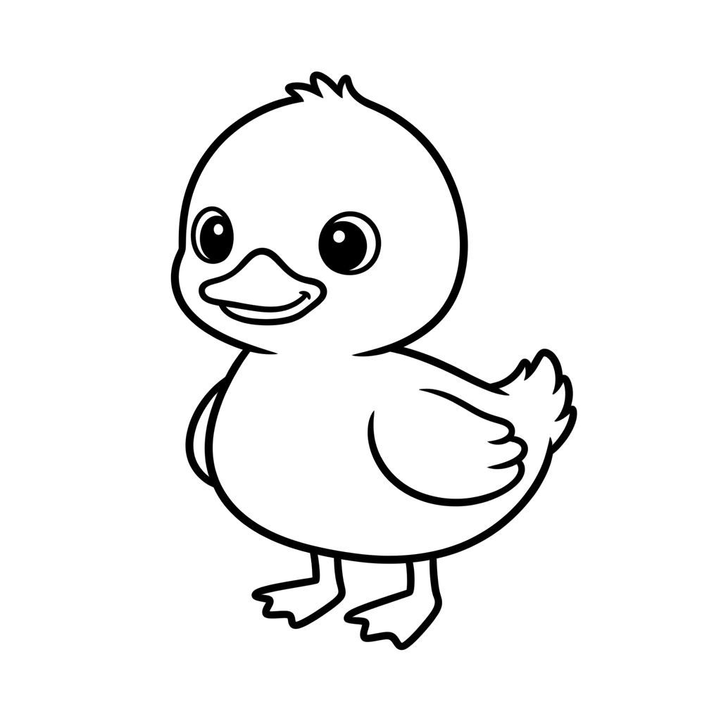 Duckling free baby animals coloring page line art