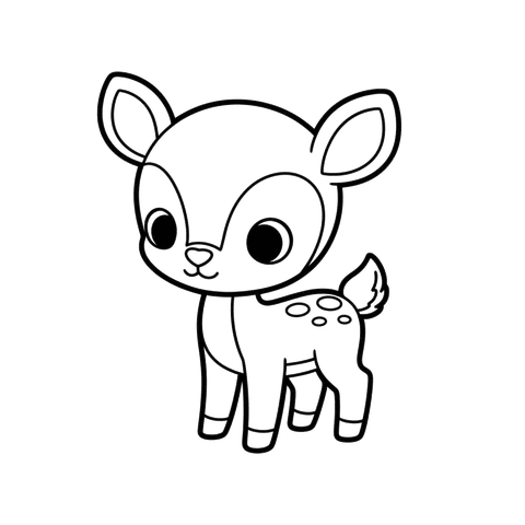 Fawn free baby animals coloring page line art