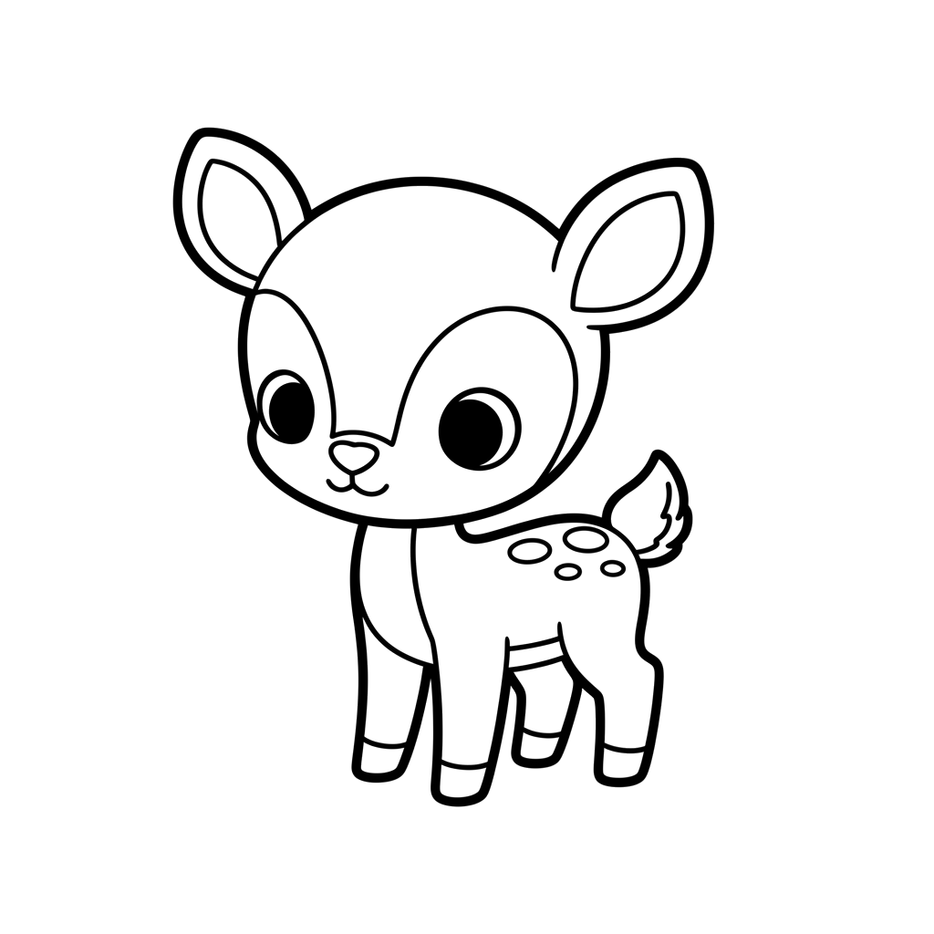 Fawn free baby animals coloring page line art
