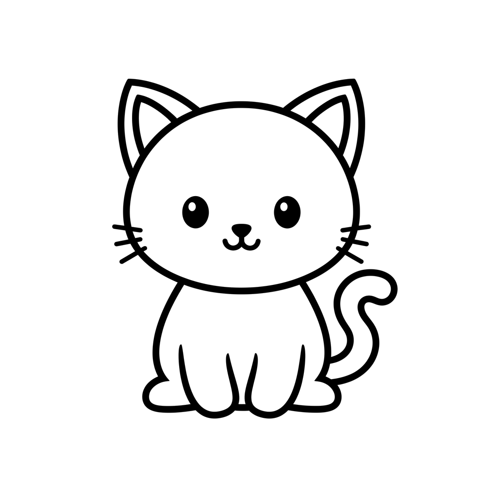 Kitten free baby animals coloring page line art
