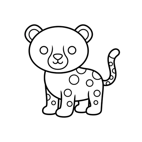 Cheetah line art representing the big cat coloring collection