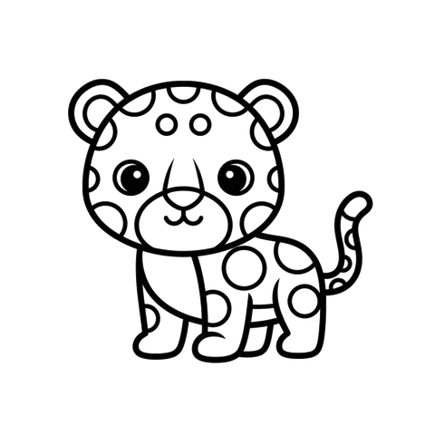 Jaguar free big cats coloring page line art