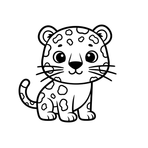 Leopard free big cats coloring page line art