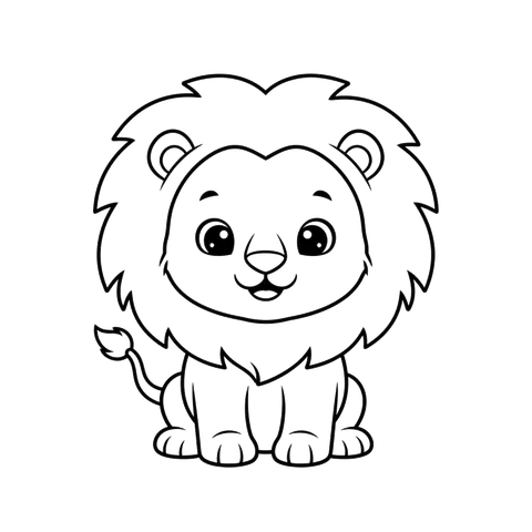 Lion Cub free big cats coloring page line art