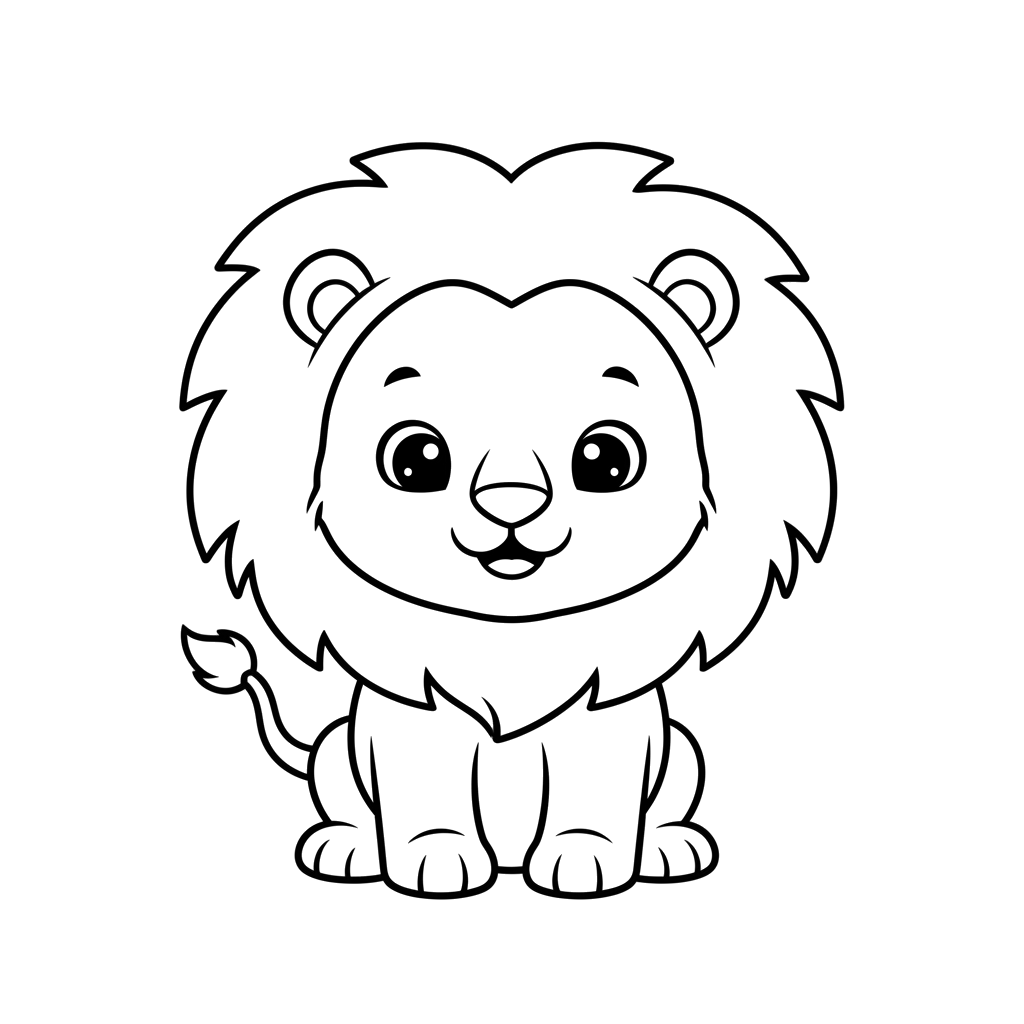 Lion Cub free big cats coloring page line art