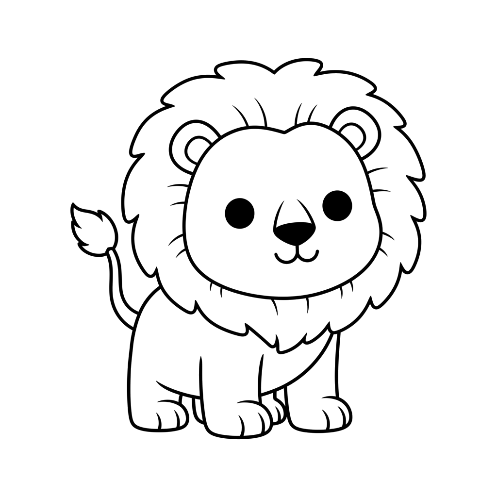 Lion free big cats coloring page line art