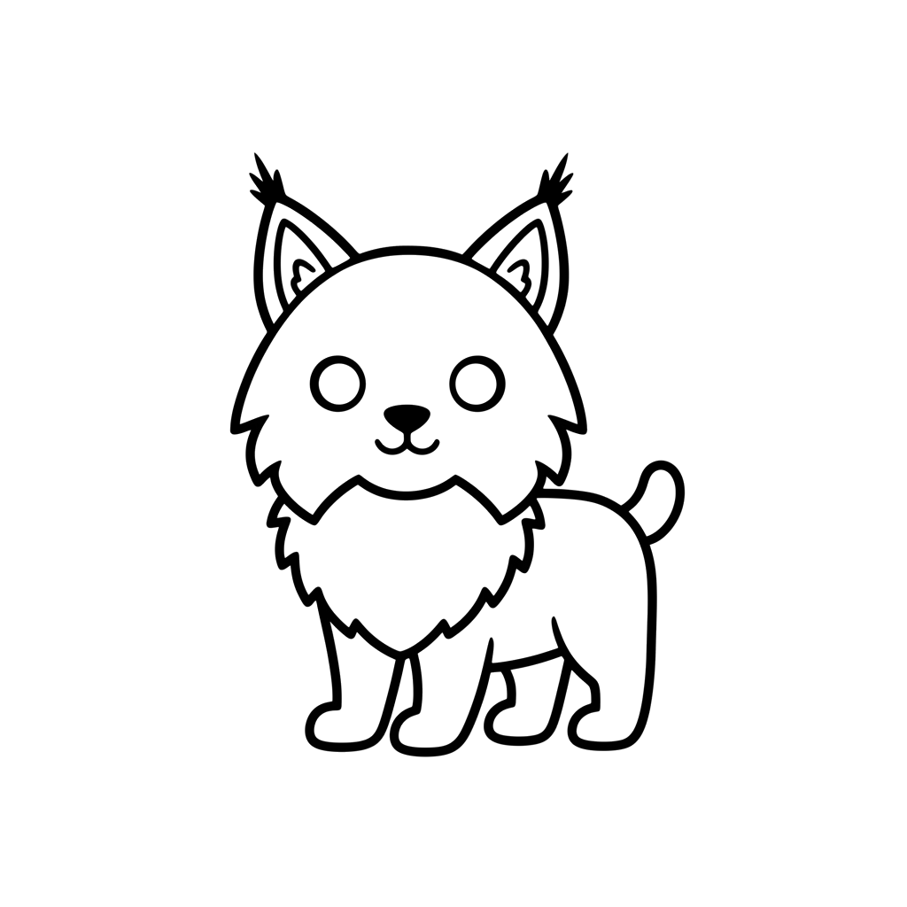 Lynx free big cats coloring page line art