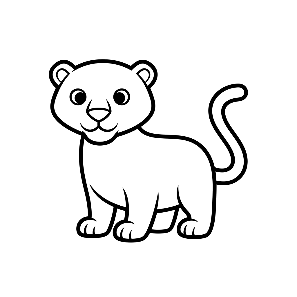 Panther free big cats coloring page line art