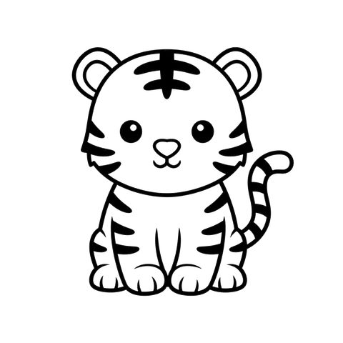 Tiger Cub free big cats coloring page line art