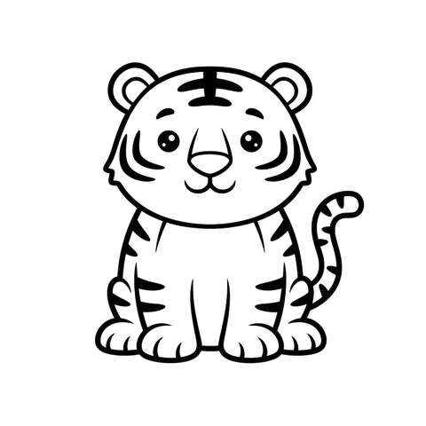 Tiger free big cats coloring page line art