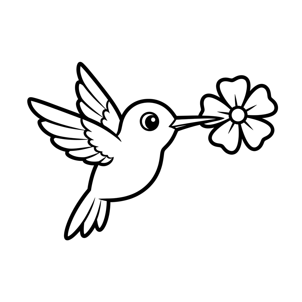 Hummingbird free birds coloring page line art