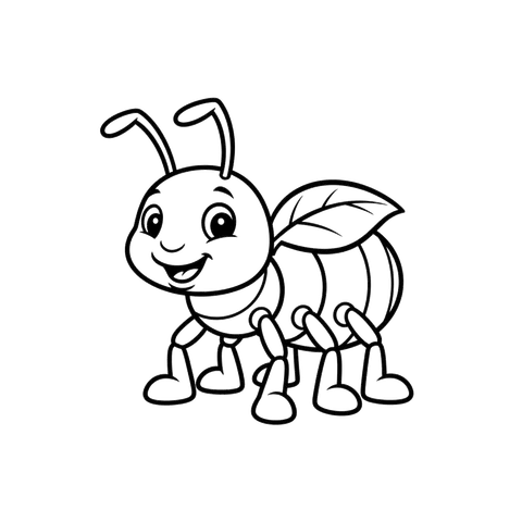 Ant line art representing the bug coloring collection