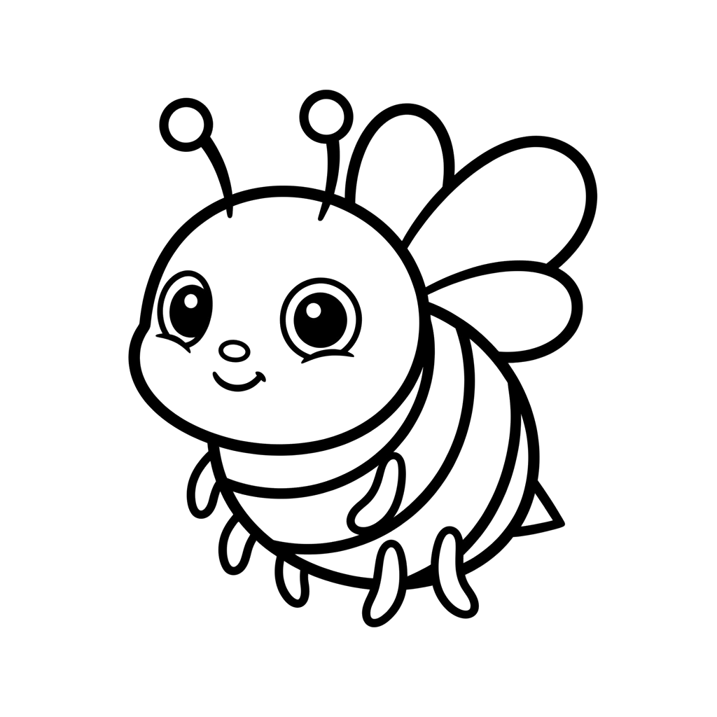 Bee free bugs & insects coloring page line art