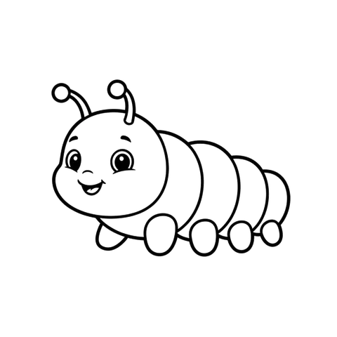 Caterpillar free bugs & insects coloring page line art