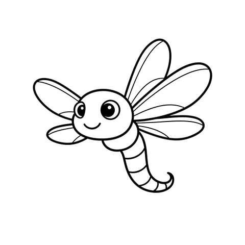 Dragonfly free bugs & insects coloring page line art