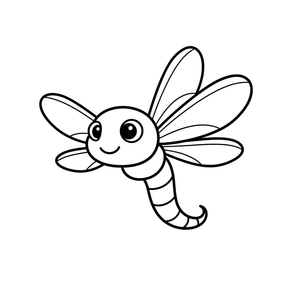 Dragonfly free bugs & insects coloring page line art