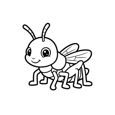 Grasshopper free bugs & insects coloring page line art
