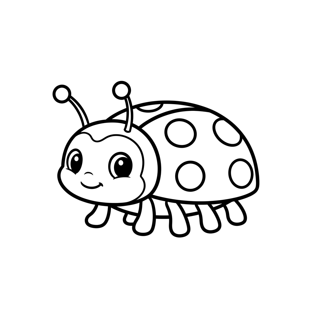 Ladybug free bugs & insects coloring page line art