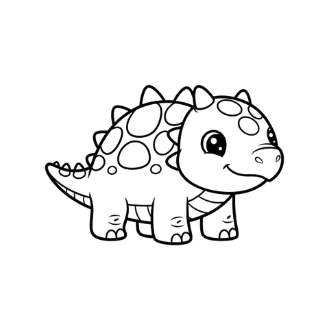 Ankylosaurus line art representing the dinosaur coloring collection