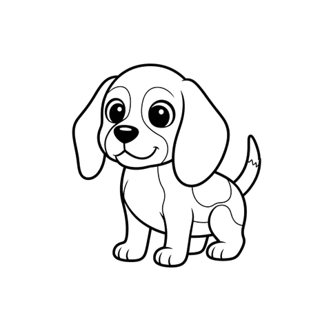Beagle line art representing the dog coloring collection