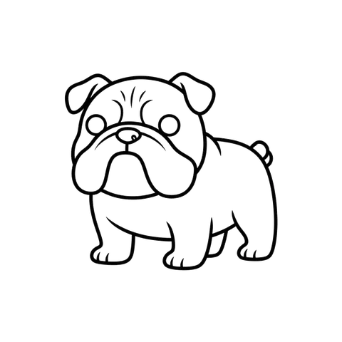 Bulldog free dogs coloring page line art