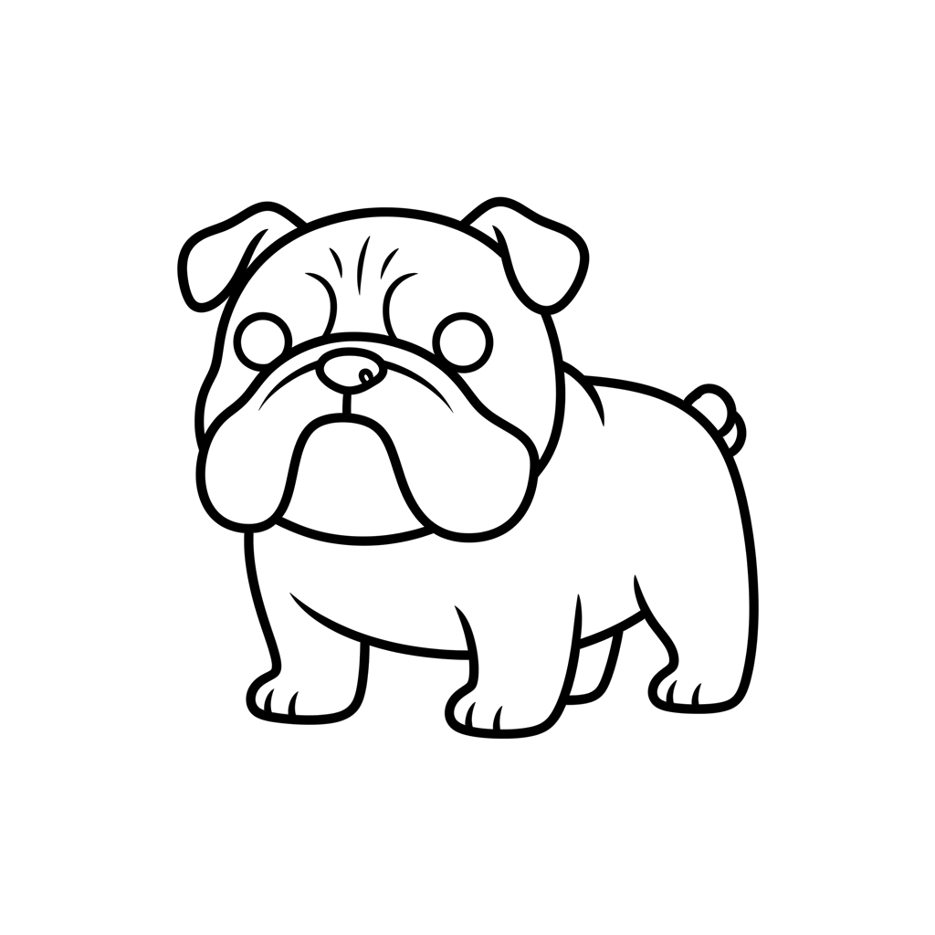 Bulldog free dogs coloring page line art