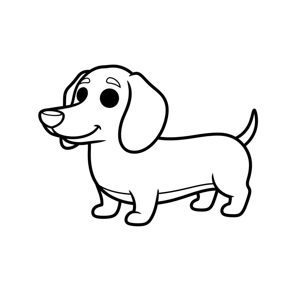 Dachshund free dogs coloring page line art