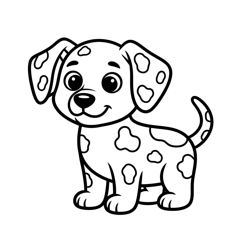 Dalmatian free dogs coloring page line art