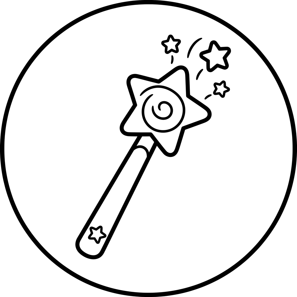 Magic Wand free fantasy coloring page line art