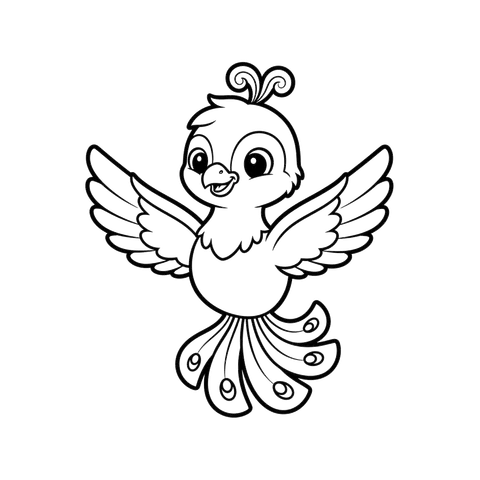 Phoenix free fantasy coloring page line art