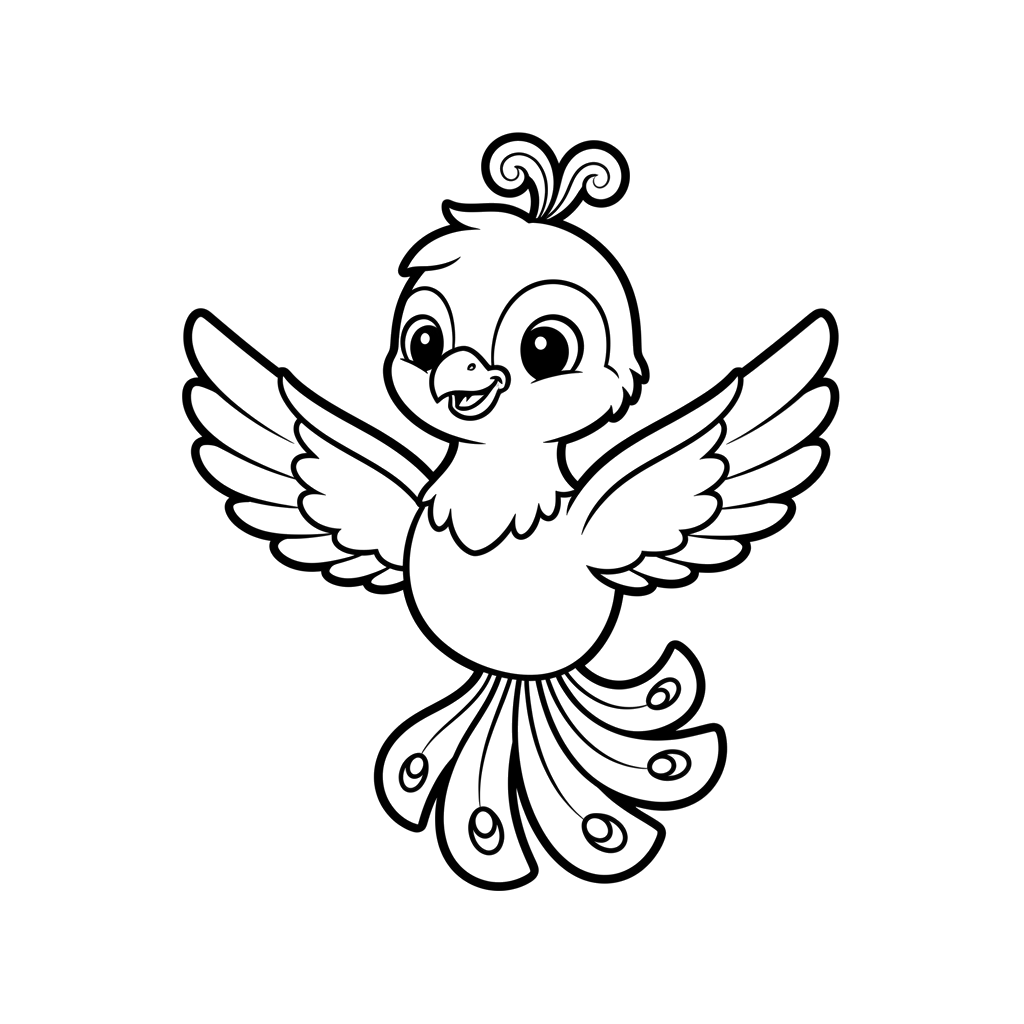 Phoenix free fantasy coloring page line art