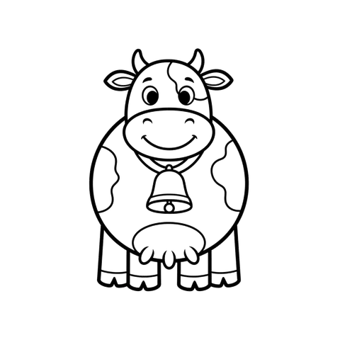 Cow free farm coloring page line art