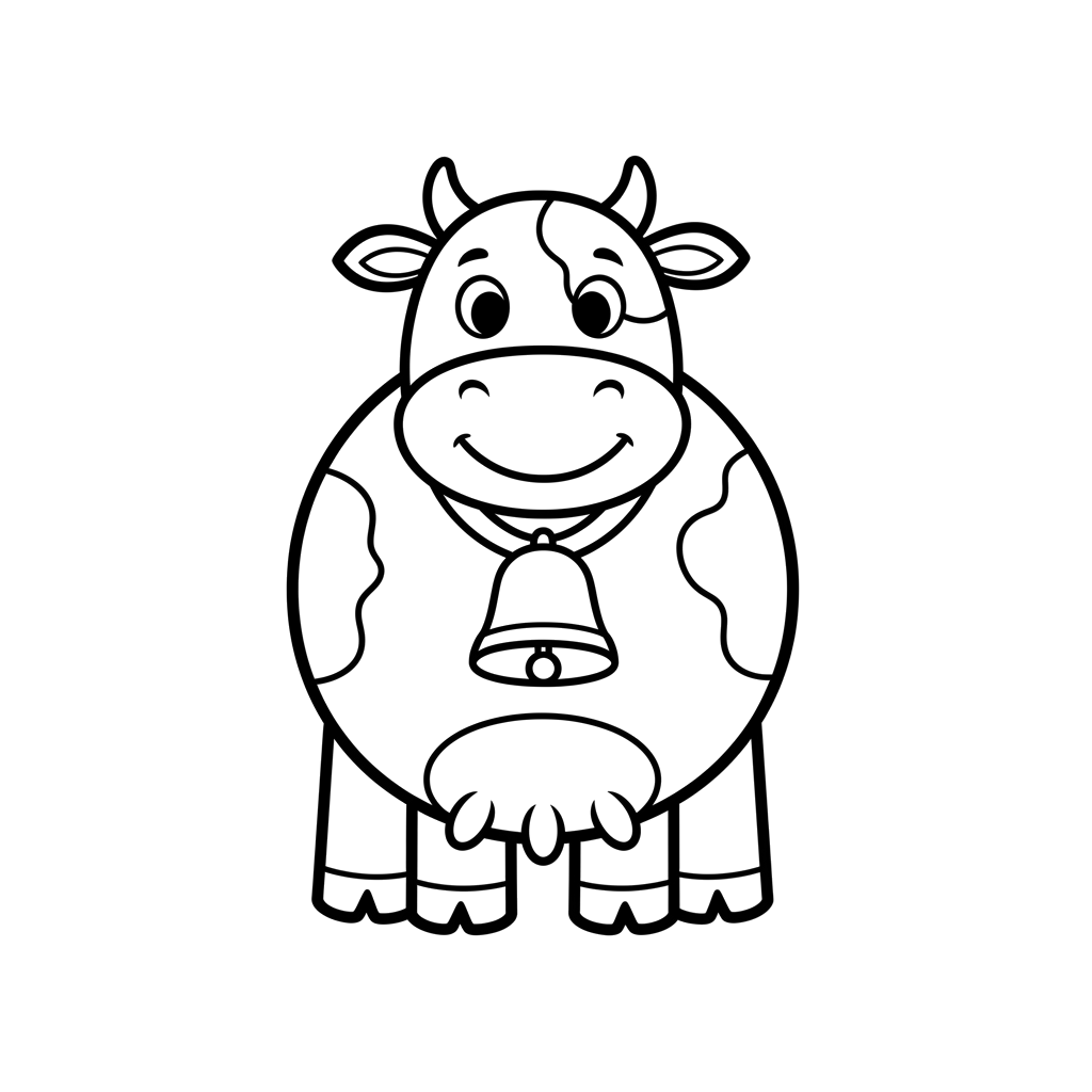 Cow free farm coloring page line art