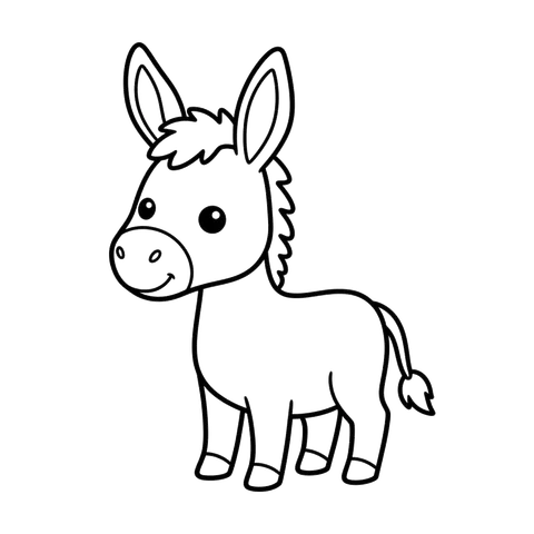 Donkey free farm coloring page line art
