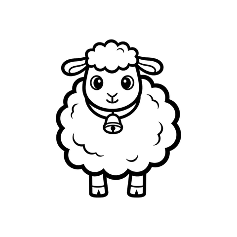 Sheep free farm coloring page line art