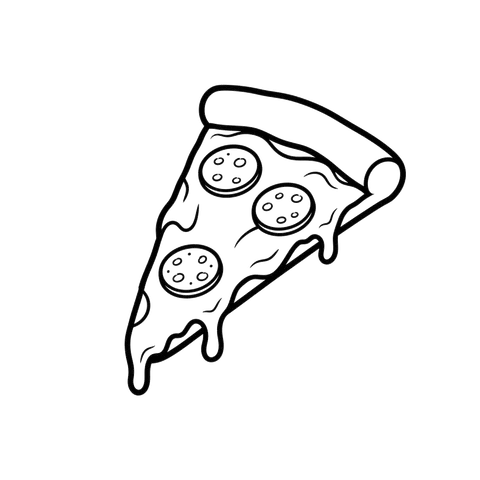 Pizza free food & treats coloring page line art