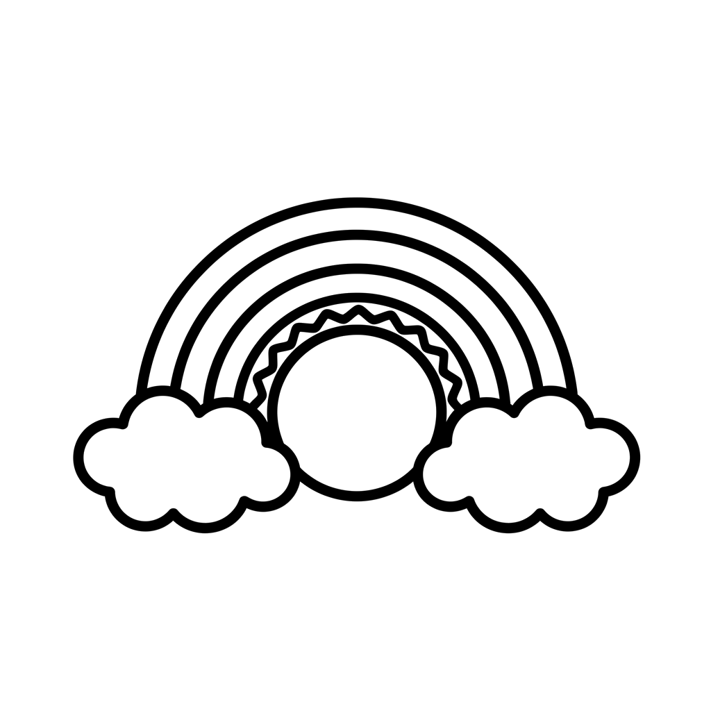 Rainbow free flowers & nature coloring page line art