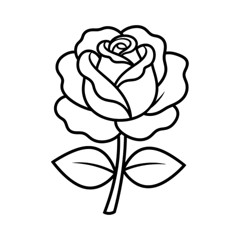 Rose free flowers & nature coloring page line art