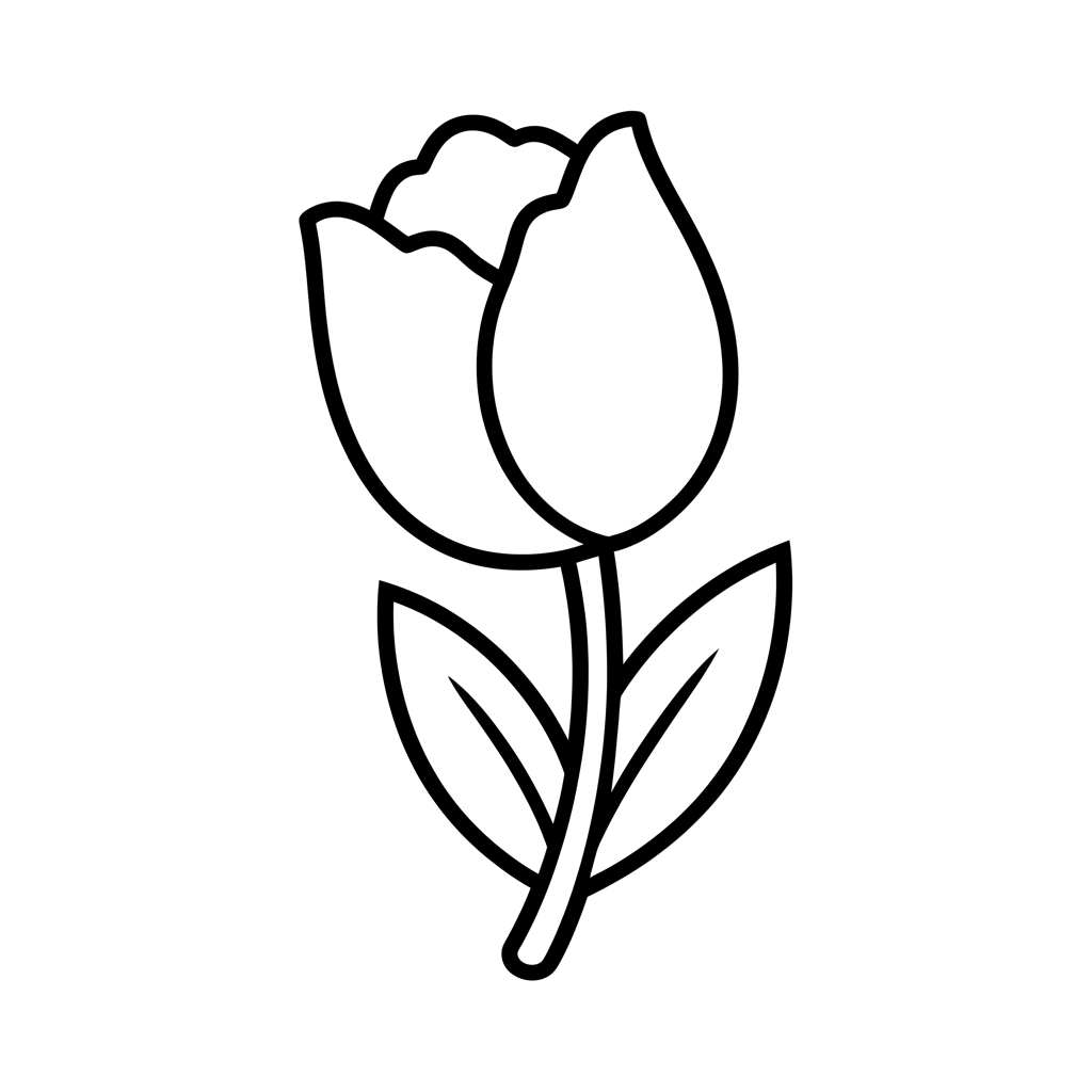 Tulip free flowers & nature coloring page line art