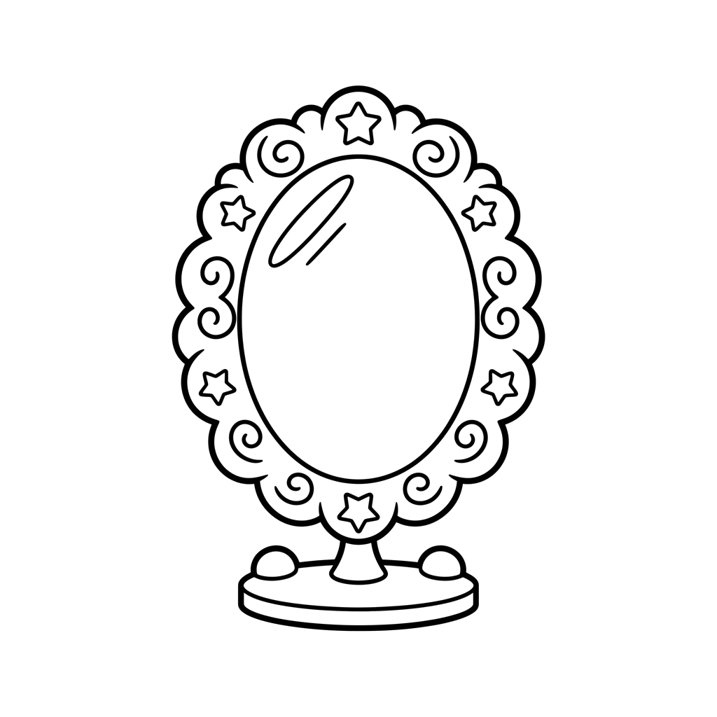Magic Mirror free princesses & castles coloring page line art