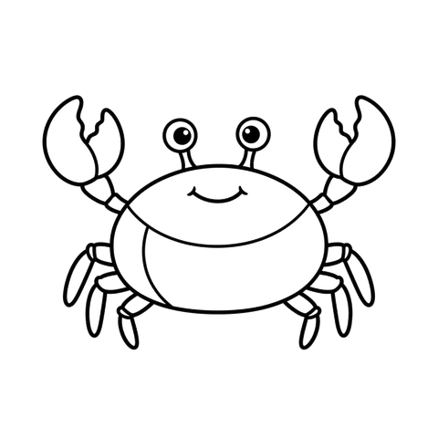 Crab free sea creatures coloring page line art