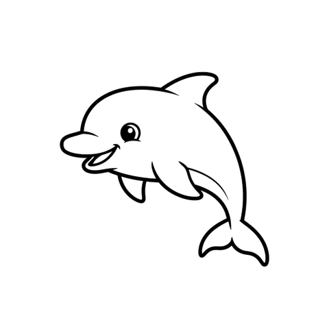 Dolphin free sea creatures coloring page line art