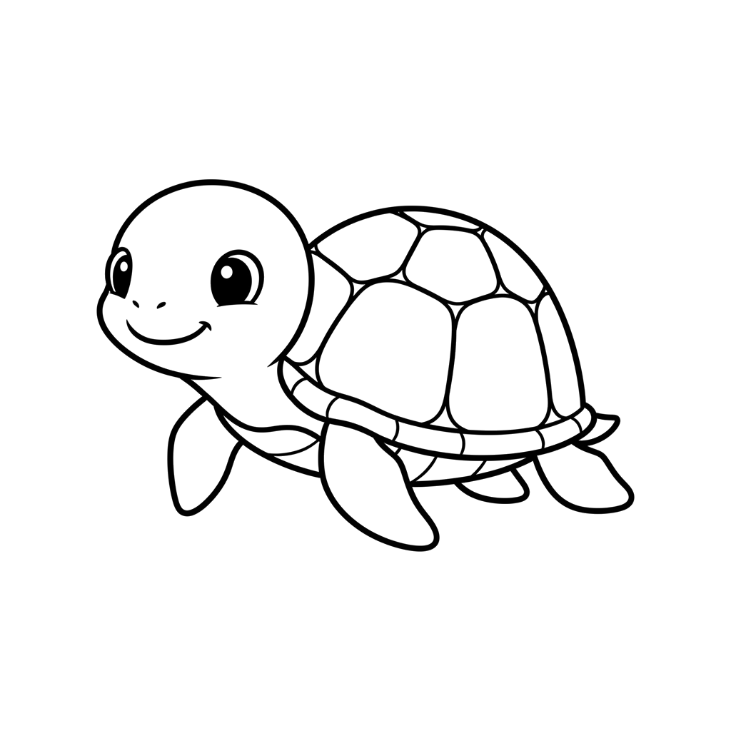 Sea Turtle free sea creatures coloring page line art