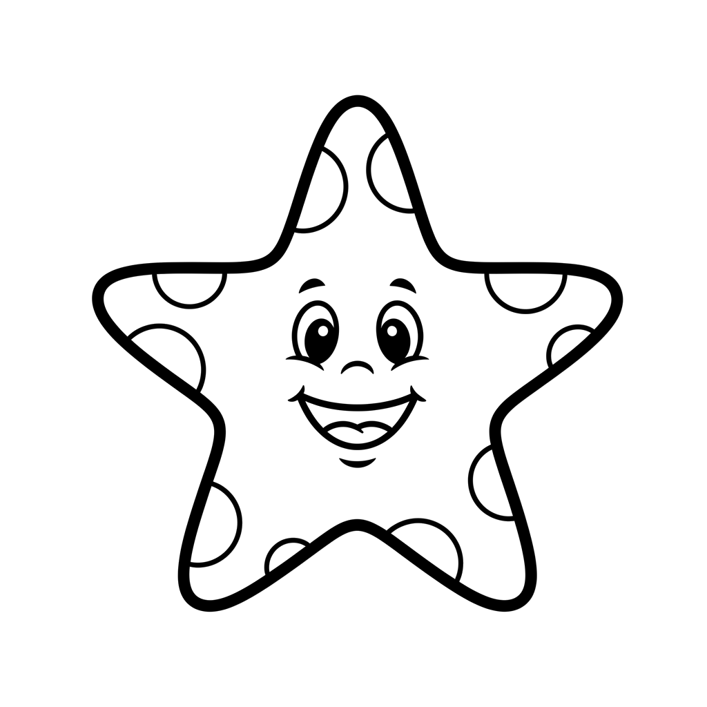 Starfish free sea creatures coloring page line art