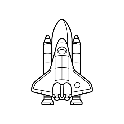 Space Shuttle free space coloring page line art