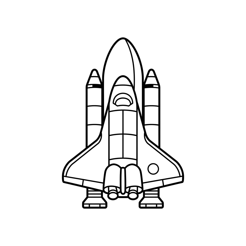 Space Shuttle free space coloring page line art