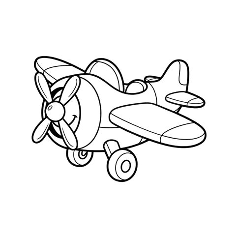 Airplane line art representing the vehicle coloring collection